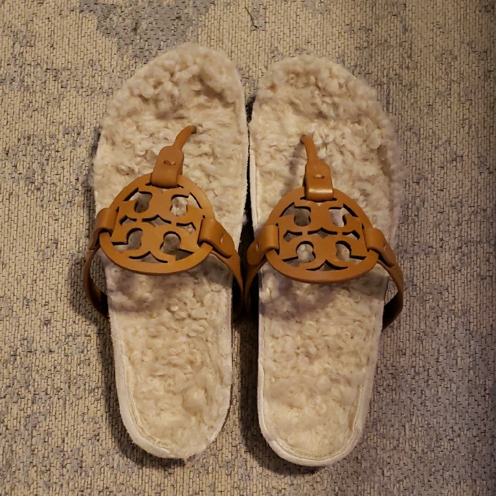 Tory Burch Shearling Sandals - Picture 1 of 1
